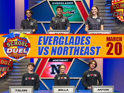 Watch School Duel on BECON-TV, Thursday, March 20, with Everglades High School versus Northeast High School